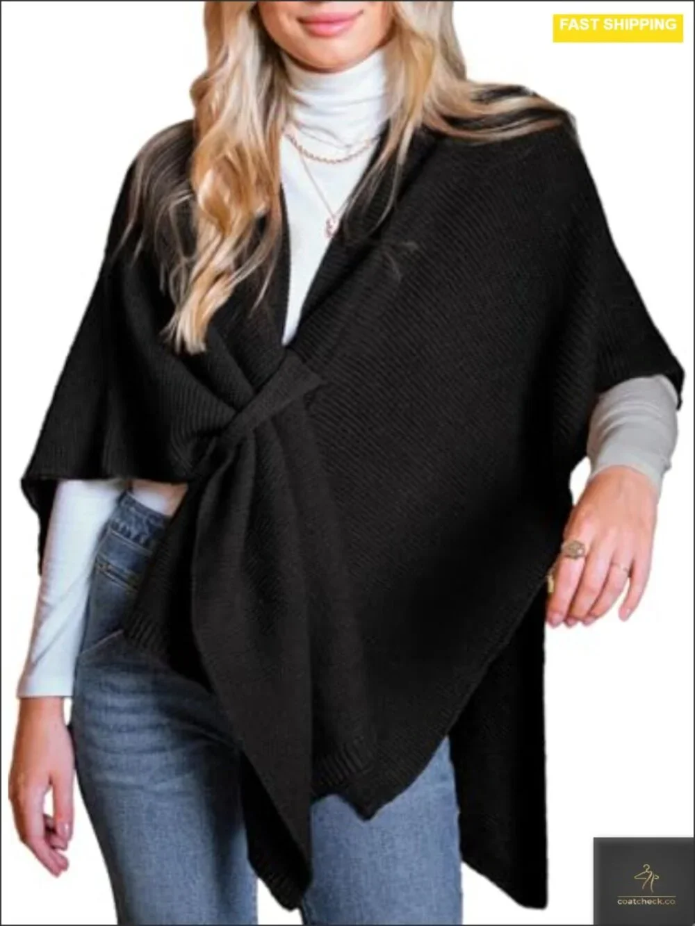 Womens Shawl Wrap Evening Dress Soft Open Front Poncho Sweater